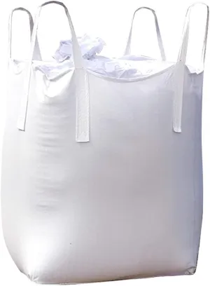 [ 10 Pack ] FIBC Bulk Bag, 1 One Ton Bag, 35"L x 35"W x 43"H, 2200lbs SWL, Duffle Top Flat Bottom, Woven Polypropylene Bags, FIBC Big Bag, Bulk Bags (10)