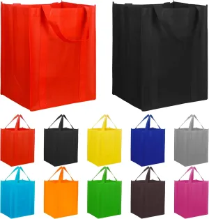 10 Pack Grocery Bags Reusable Shopping Bags with Handles,Reuse Market Bags Bulk for Groceries,Large Kitchen Reusable Square Tote Bag Heavy Duty, Thickened Bottom Can Bear 45 Pounds.