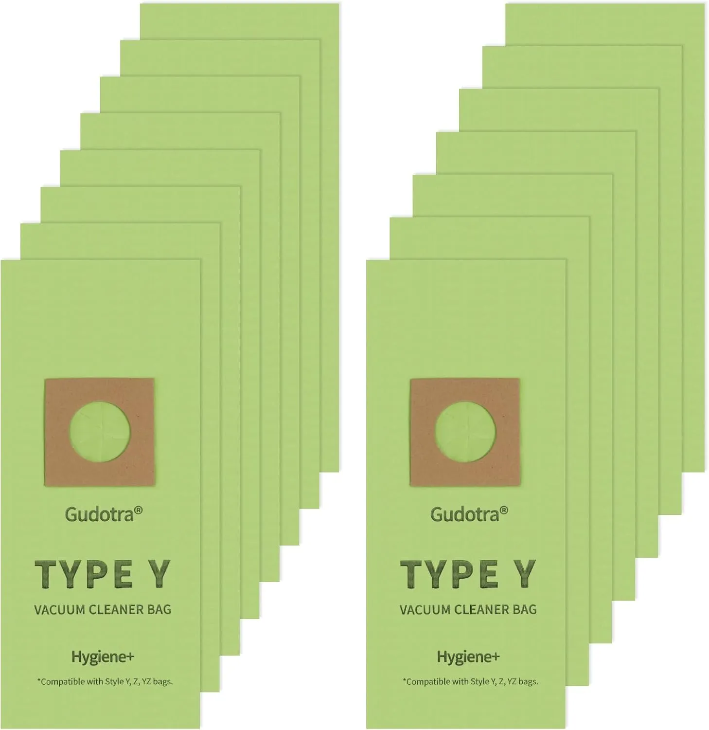 10 Pack Type Y Vacuum Dust Cleaner Bags Replacement to Hoover WindTunnel Upright Style Y, Z, YZ Paper Bags Replace Part 4010100Y Green