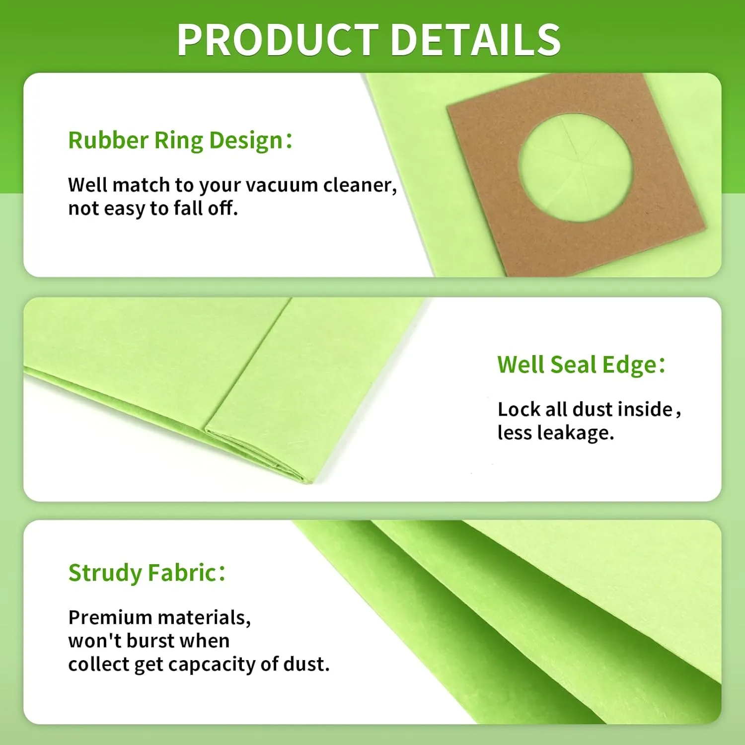 10 Pack Type Y Vacuum Dust Cleaner Bags Replacement to Hoover WindTunnel Upright Style Y, Z, YZ Paper Bags Replace Part 4010100Y Green