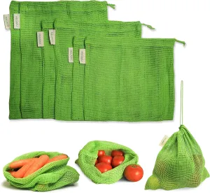 100% cotton set of 6 fridge bag | Eco-friendly natural vegetables bags for fridge storage & mesh net vegetable bag fridge | Multi-purpose Eco-friendly cotton mesh bag (Neem Green)