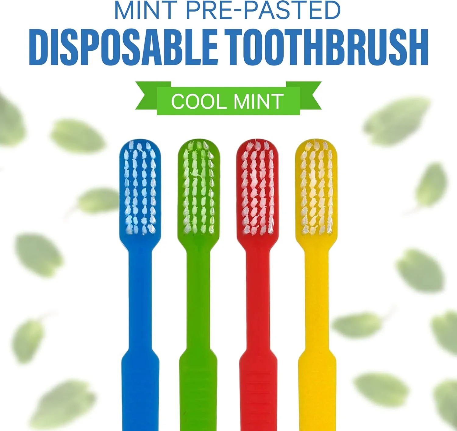 100 Pack Prepasted Disposable Toothbrushes | Pre-Pasted Soft Bristle Tooth Brush Set for Dental Care & Oral Hygiene | Individually Wrapped Pasteb Made in USA (100 Pack)