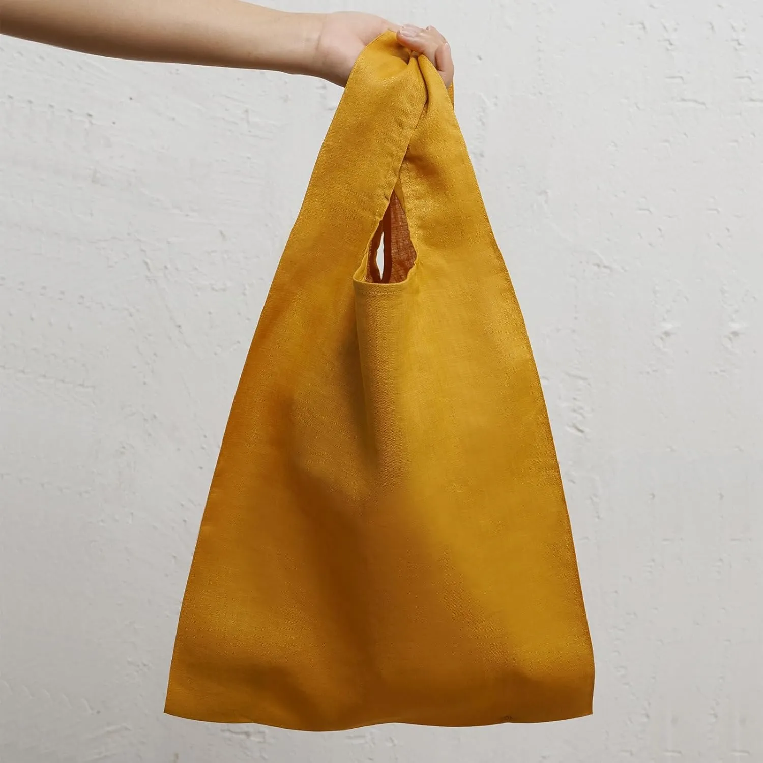 100% Pure Linen Reusable Grocery Bags Shoulder Shopping Bags with Handles, Foldable Grocery Tote Bags