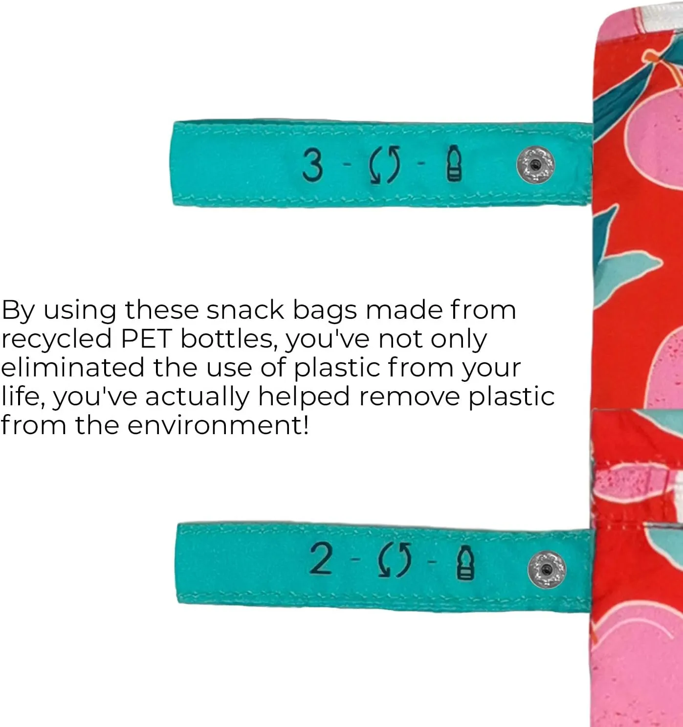 100% RECYCLED Reusable Sandwich Bags & Snack Bags by EcoRight | Food Safe BPA Free | Set of 2