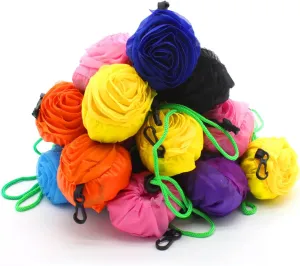 10PCs Folding Reusable Roses Tote Bags - Eco-Friendly Compact Shopping Duty Recycling Bags