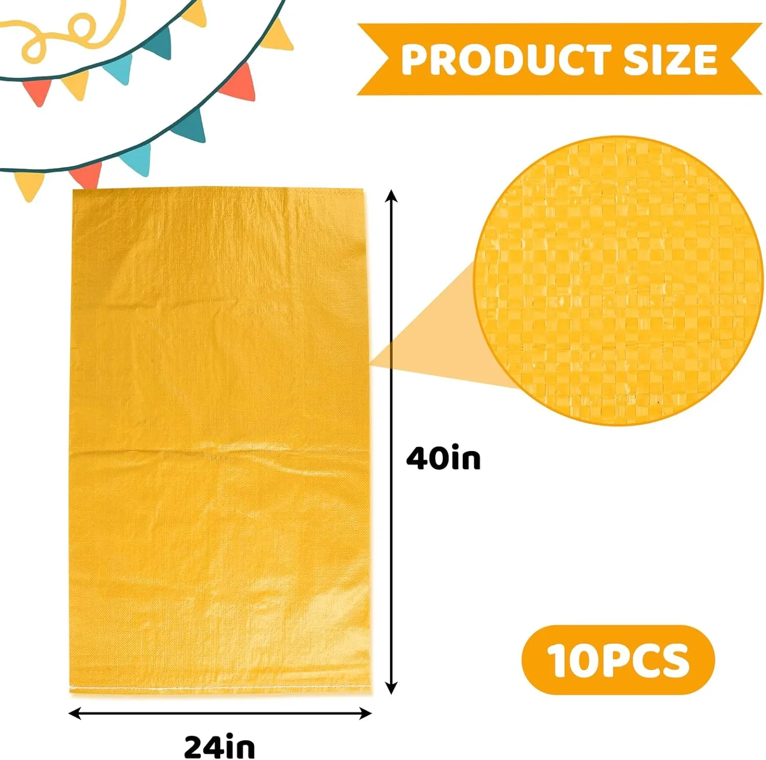 10PCS Outdoor Games Potato Sack Race Bags, 23.6"x39.3" Large Bags Outdoor Lawn Games for Adults and Kids,Outside Yard Games Bean Bag Games