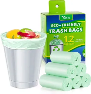 1.2 Gallon Small Trash bags Mini Bathroom Garbage Bags Fit 4.5 Liter Trash-Can-Liners for Bathroom Kitchen Office (150 Counts,Green)