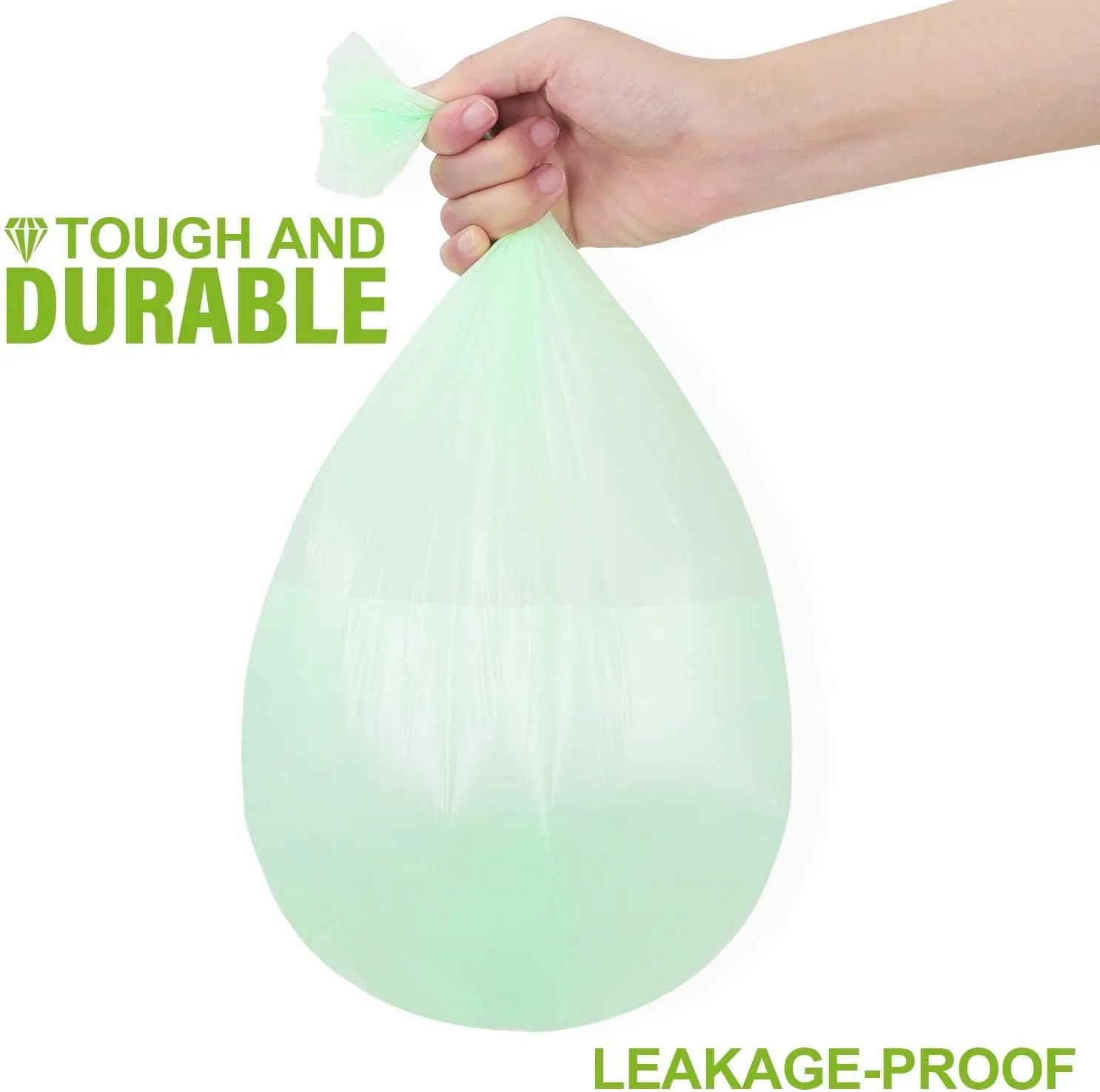 1.2 Gallon Small Trash bags Mini Bathroom Garbage Bags Fit 4.5 Liter Trash-Can-Liners for Bathroom Kitchen Office (150 Counts,Green)