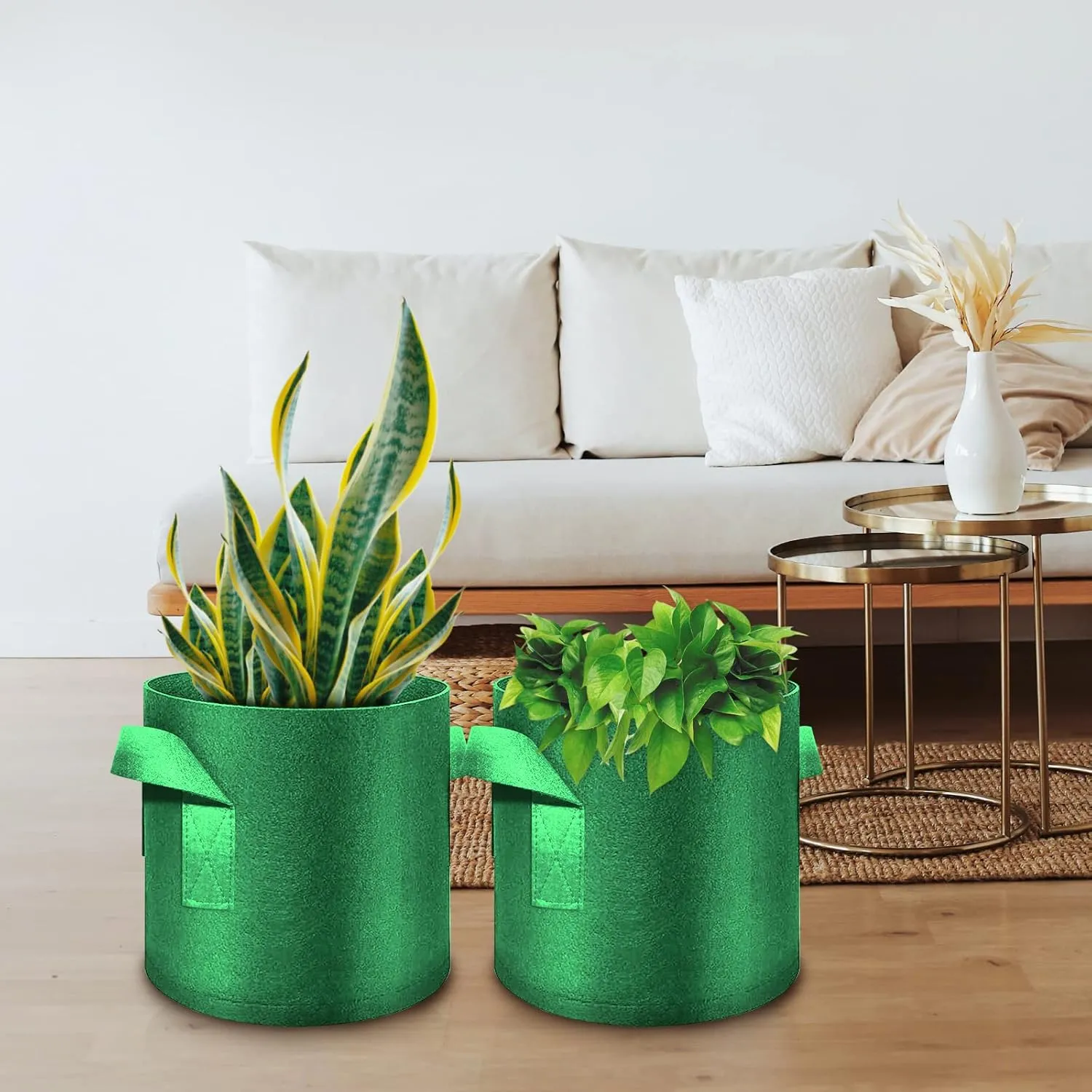 12 Pack 3 Gallon Plant Grow Bags, Thickened Nonwoven Fabric Pots with Handles, Vegetable Planter Bags Containers, Cloth Planters for Garden Vegetable/Flower/Plant/Fruits Outdoor (Green)