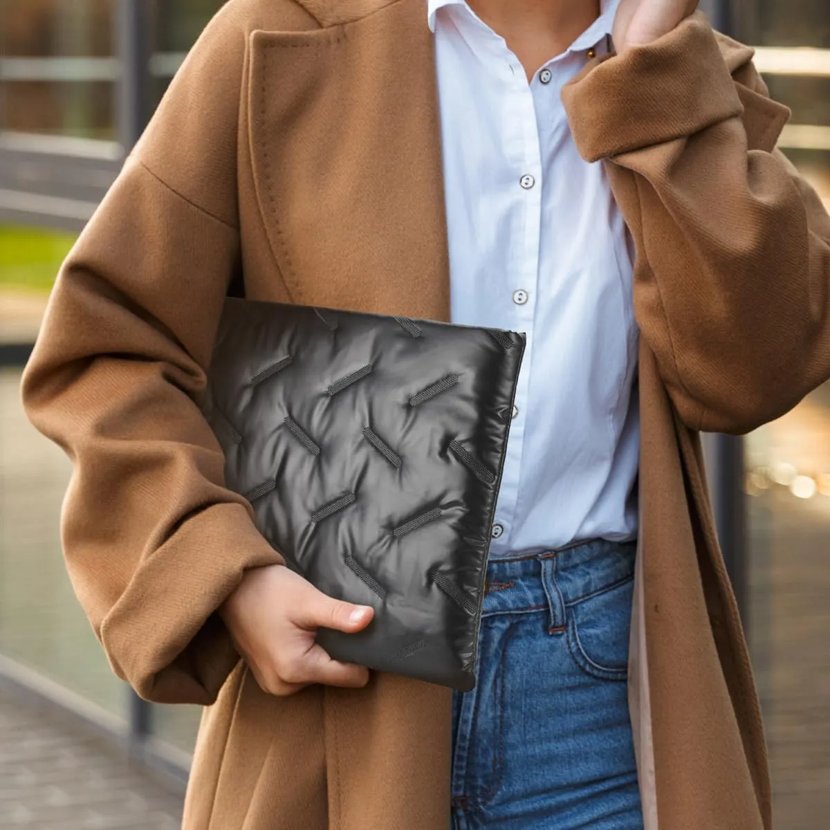 15" Slim Laptop Sleeve Case - Compatible with 15" MacBook Air M4/M3, MacBook Pro, Surface Laptop 7/6, XPS 15 & More - Black