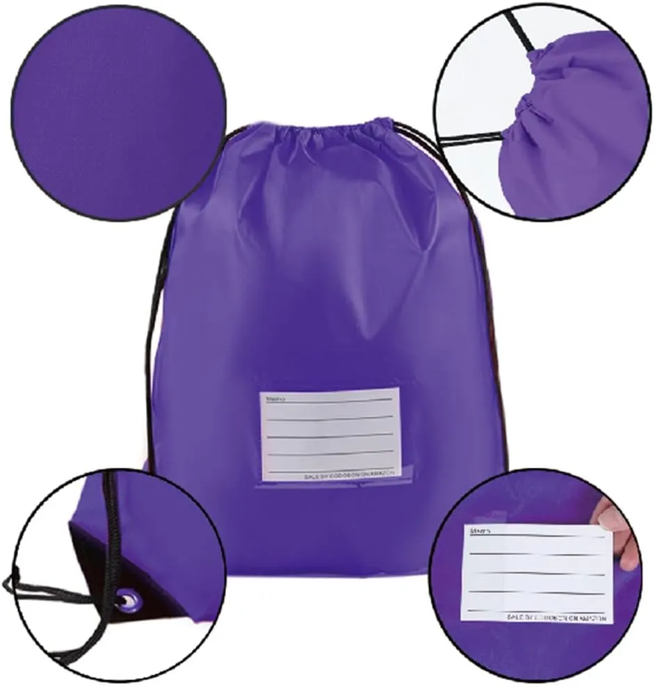 16 Pack Drawstring Bags,Bulk Draw String Backpack, DIY Gym Sports Cinch Bag Sackpack for Women Men, Purple