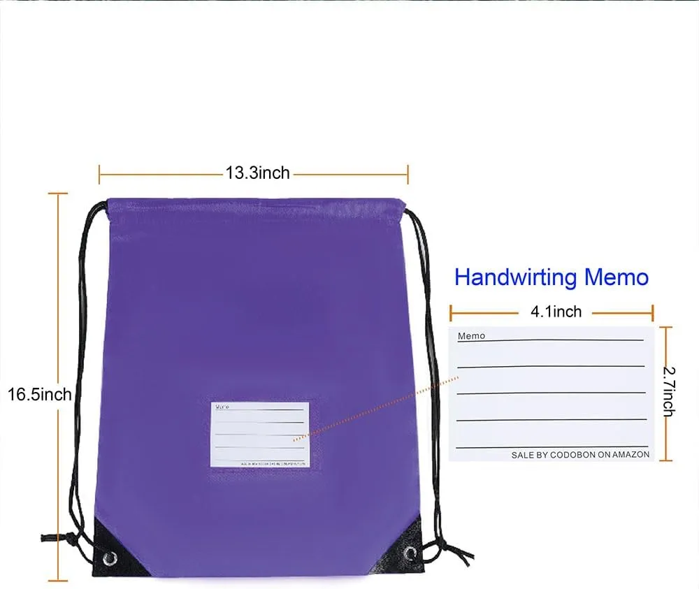 16 Pack Drawstring Bags,Bulk Draw String Backpack, DIY Gym Sports Cinch Bag Sackpack for Women Men, Purple