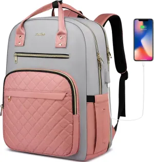 17 Inch Backpack for Women and Teen Girls,School Backpack TSA Laptop Bookbag with USB for College University Students Business Office Work Travel