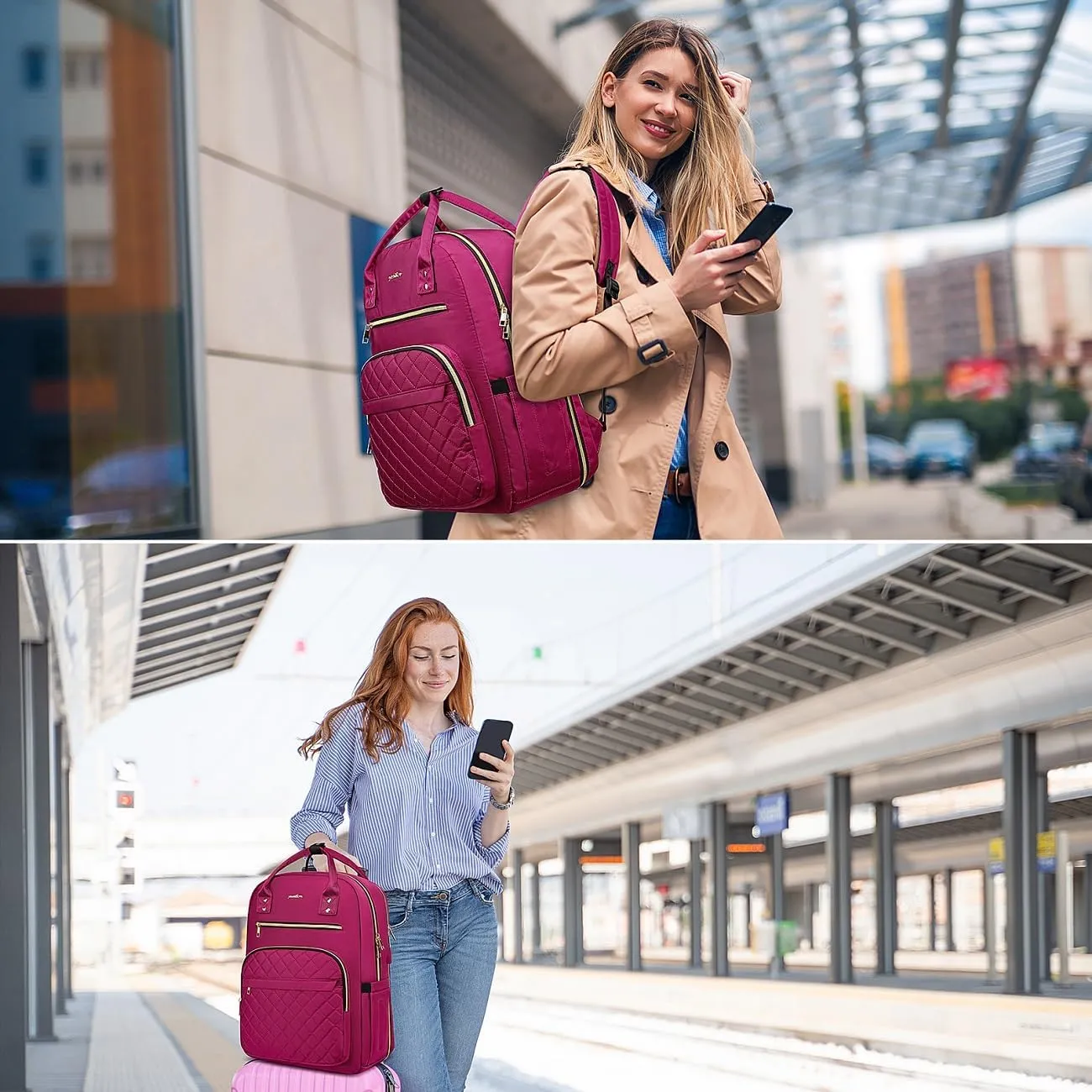 17 Inch Backpack for Women and Teen Girls,School Backpack TSA Laptop Bookbag with USB for College University Students Business Office Work Travel