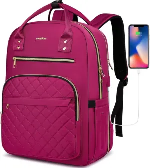 17 Inch Backpack for Women and Teen Girls,School Backpack TSA Laptop Bookbag with USB for College University Students Business Office Work Travel