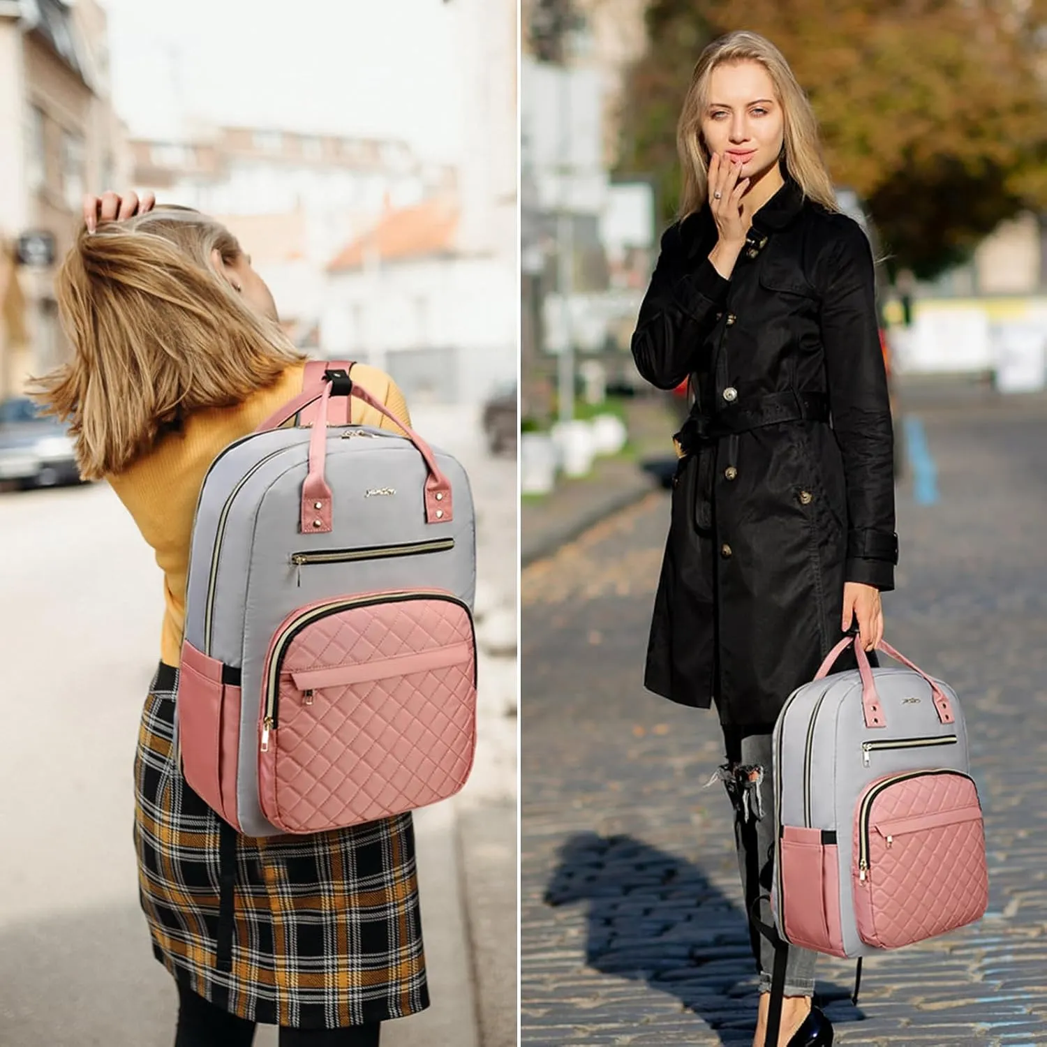 17 Inch Backpack for Women and Teen Girls,School Backpack TSA Laptop Bookbag with USB for College University Students Business Office Work Travel