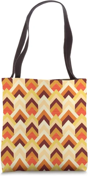 1970'S GEOMETRIC UPWARD ARROW PATTERN APRICOT FLAMESTICH Tote Bag