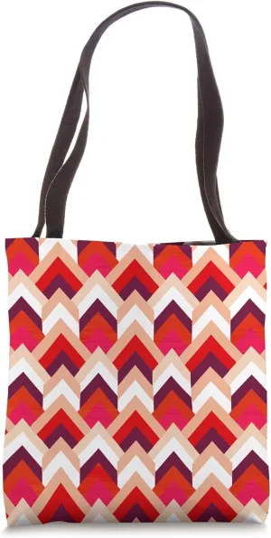 1970'S GEOMETRIC UPWARD ARROW PATTERN FLAMESTICH ORANGE Tote Bag
