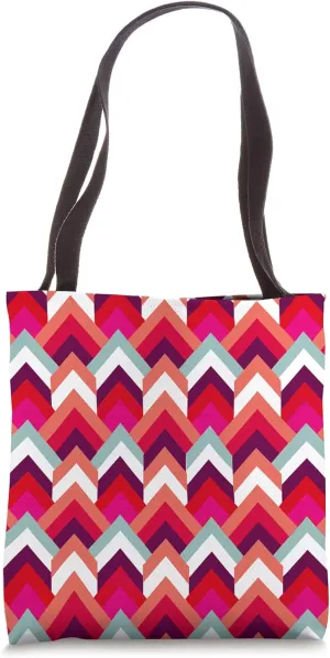 1970'S GEOMETRIC UPWARD ARROW PATTERN FLAMESTICH RED Tote Bag