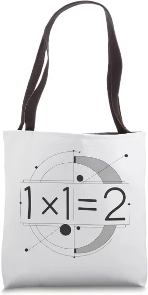 1x1=2 Abstract Minimalist Math Paradox Design Tote Bag