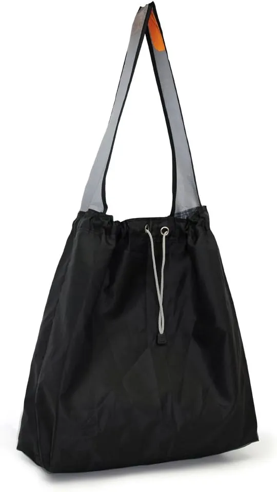 2 Pack Ripstop Nylon Draw-String Reusable Shopping Bag, Reusable Grocery Bag, Built-in Pouch, Inner Pocket