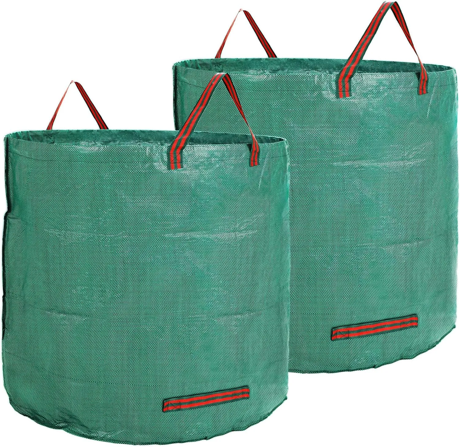 2 PCS 106 Gallon Reusable Lawn and Leaf Bags with 4 Handles, Lawn Pool Garden Heavy Duty Yard Waste Bags for Leaves, Trash, Yard Waste (Green)