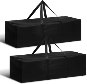 2 Pcs 36 Inch Large Sports Duffel Bag for Travel Camping Sports Equipment Storage Waterproof Foldable Long Luggage Storage Bag for Camping, Tent, Tripod, Gym, Fishing, Black