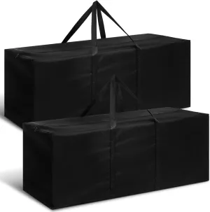 2 Pcs 47 Inch Large Sports Duffel Bag for Travel Camping Sports Equipment Storage Waterproof Foldable Long Luggage Storage Bag for Camping, Tent, Tripod, Gym, Fishing, Black