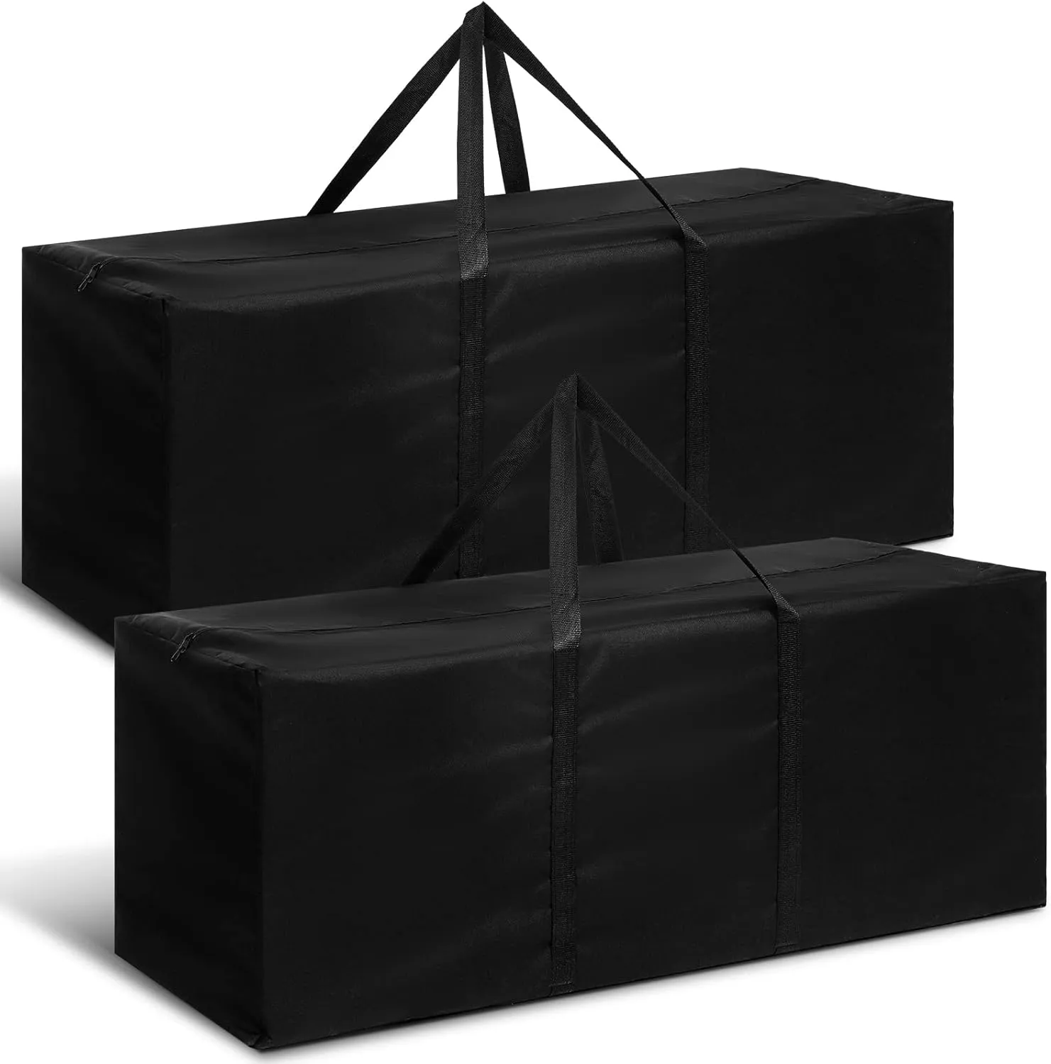 2 Pcs 47 Inch Large Sports Duffel Bag for Travel Camping Sports Equipment Storage Waterproof Foldable Long Luggage Storage Bag for Camping, Tent, Tripod, Gym, Fishing, Black