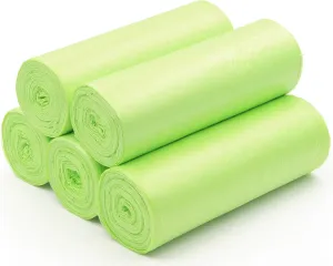 200 Count 5 Gallon Biodegradable Trash Bags 15-16 Liter Garbage Bags, 0.71 Mil Thick, Green