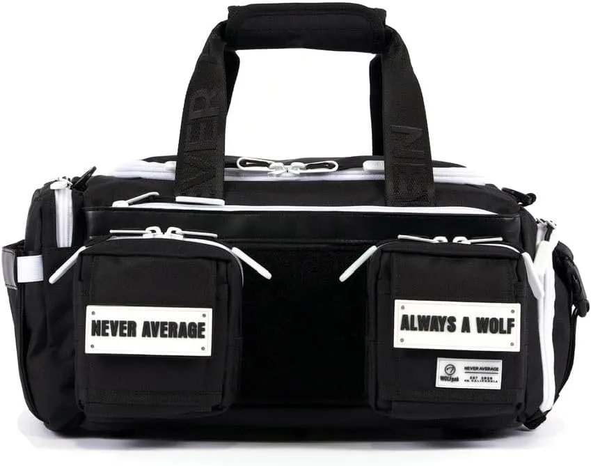 20L Mini Duffle Bag (Black with White Accents)