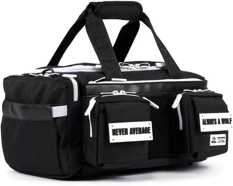 20L Mini Duffle Bag (Black with White Accents)