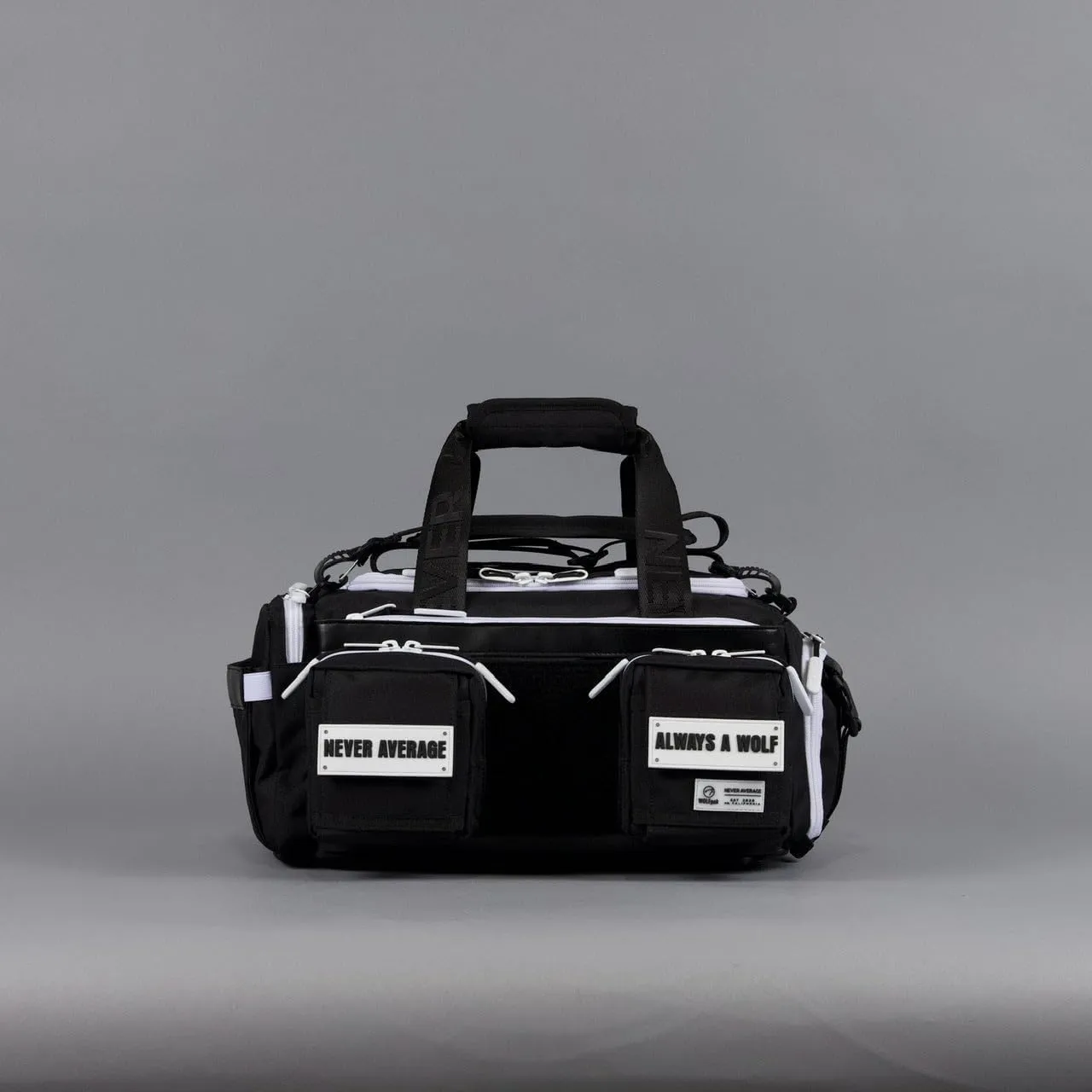 20L Mini Duffle Bag (Black with White Accents)