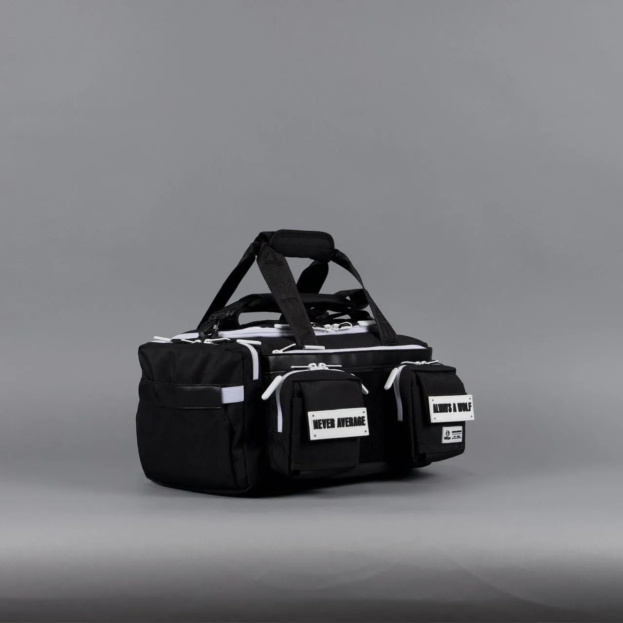 20L Mini Duffle Bag (Black with White Accents)