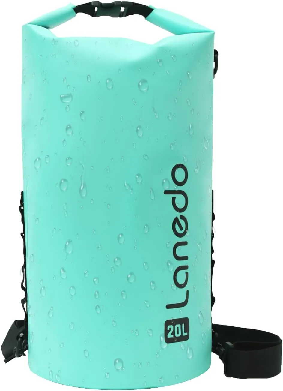 20L/30L Dry Bag Large Waterproof Bag Roll-Top Heavy Duty Fishing Duffel Bag with Durable Straps for Kayaking Paddle boarding Boating Rafting Fishing (Lake blue, 20L)