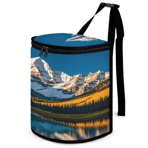 2.3 Gallon Spill-Proof Car Trash Can - Easy Clean Hanging Rocky Mountain Range Printed Trash Can - Leak-Proof Lid, Waterproof - Keep Cars, SUVs, Trucks, Minivans Odor-Free