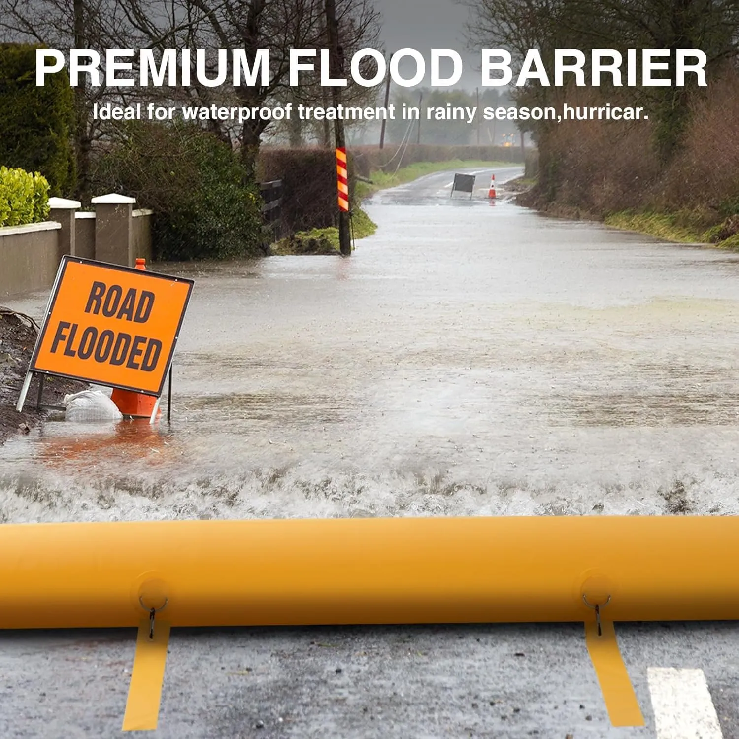 24 ft Flood Barrier for Home, Reusable Outdoor Water Barriers,Water Barrier for Flooding,Sand Bags for Flooding,Flood Barrier for Home Flood Prevention for Rainy Season