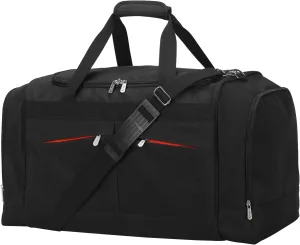 24 inch Large Gym Bag for Men - 65L Hard Bottom Duffle Bag with Shoes Compartment for Sport/Travel - Black