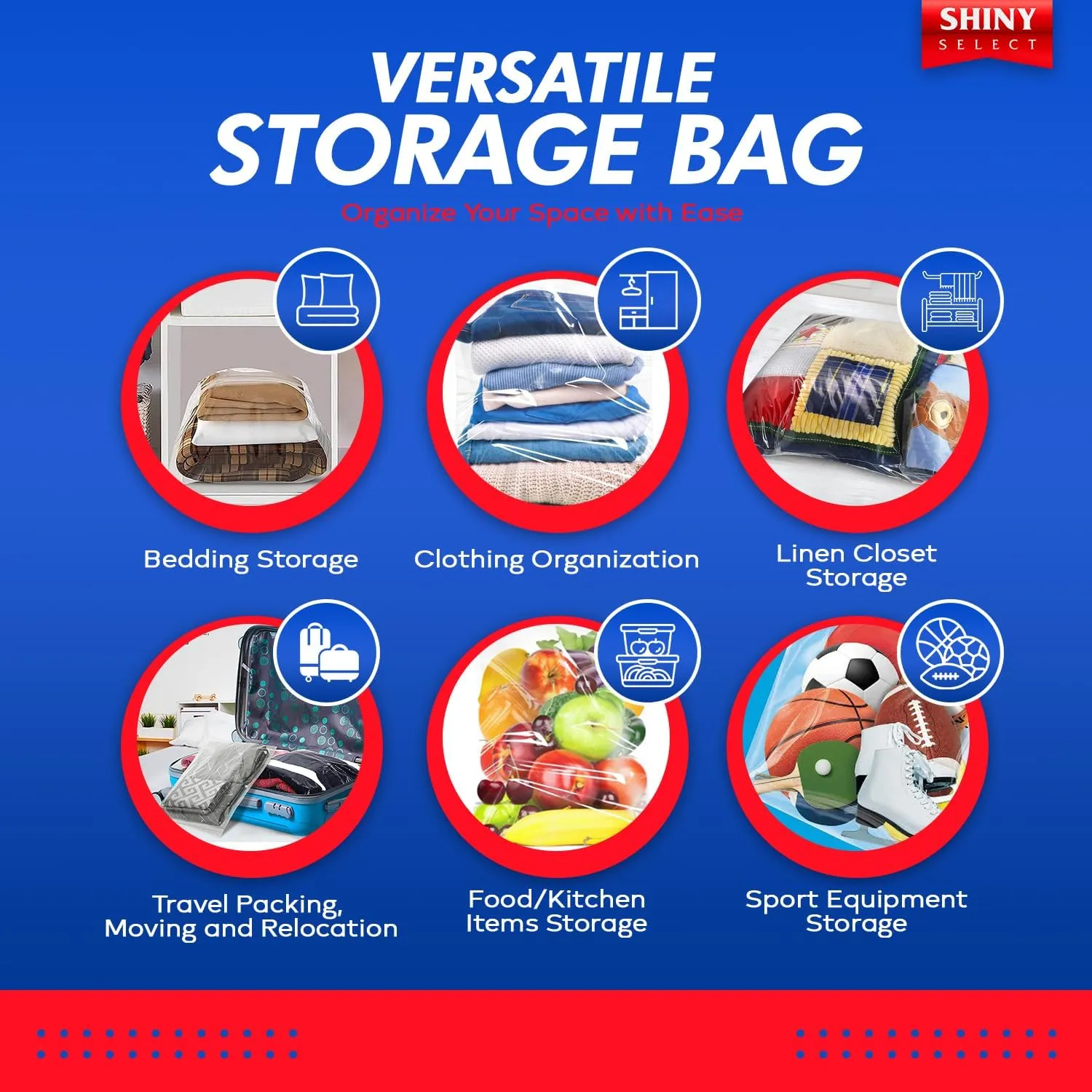[25 Bags] Jumbo Extra Large Zipper Food Storage Bags with Handle, 10 Gallon Heavy Duty 4 Mil. Thick, Clear, Resealable Bag for Seasonal Clothes Bedding Travel Moving