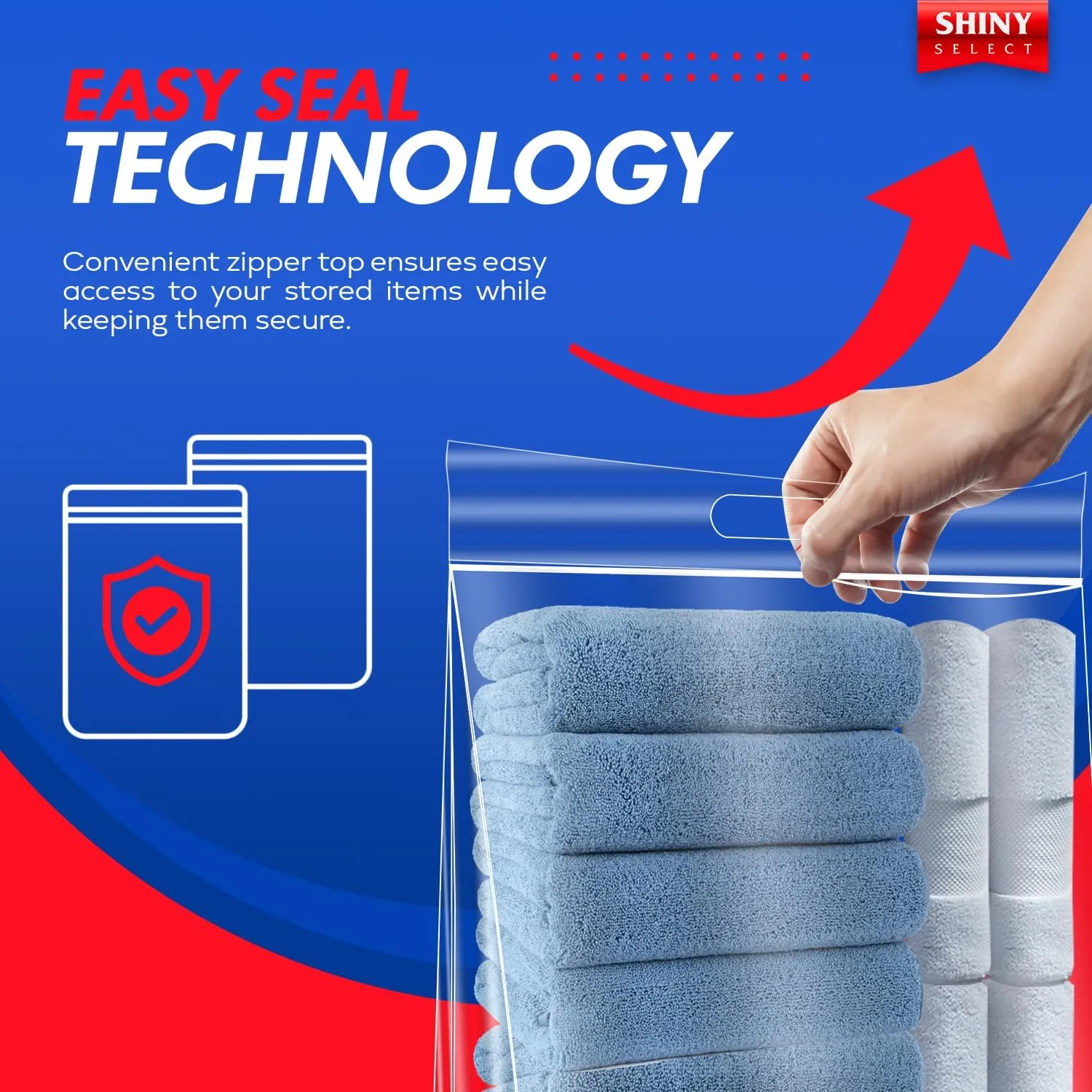 [25 Bags] Jumbo Extra Large Zipper Food Storage Bags with Handle, 10 Gallon Heavy Duty 4 Mil. Thick, Clear, Resealable Bag for Seasonal Clothes Bedding Travel Moving