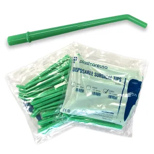 250 Large Dental Surgical Aspirator Aspirating Green Suction Tips, 1 4 Diameter, 10 Bags