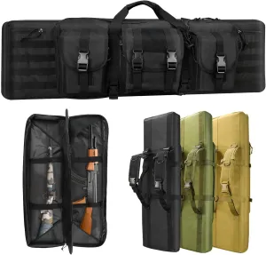 36/42/46in Double Rifle Case, Tactical Long Rifle Backpack, Portable Shotgun Case for Firearm Storage and Transportation, Suitable for Outdoor Hunting Shooting