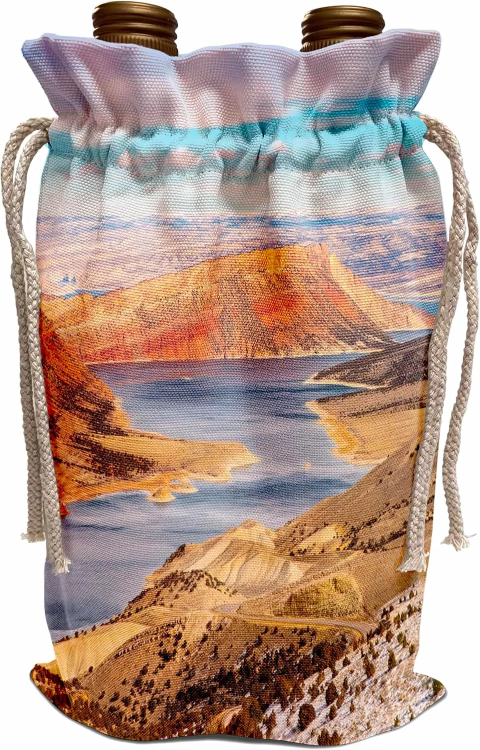 3dRose USA, Utah, Flaming Gorge Reservoir. Low water table in the gorge. - Wine Bags (wbg-381152-1)