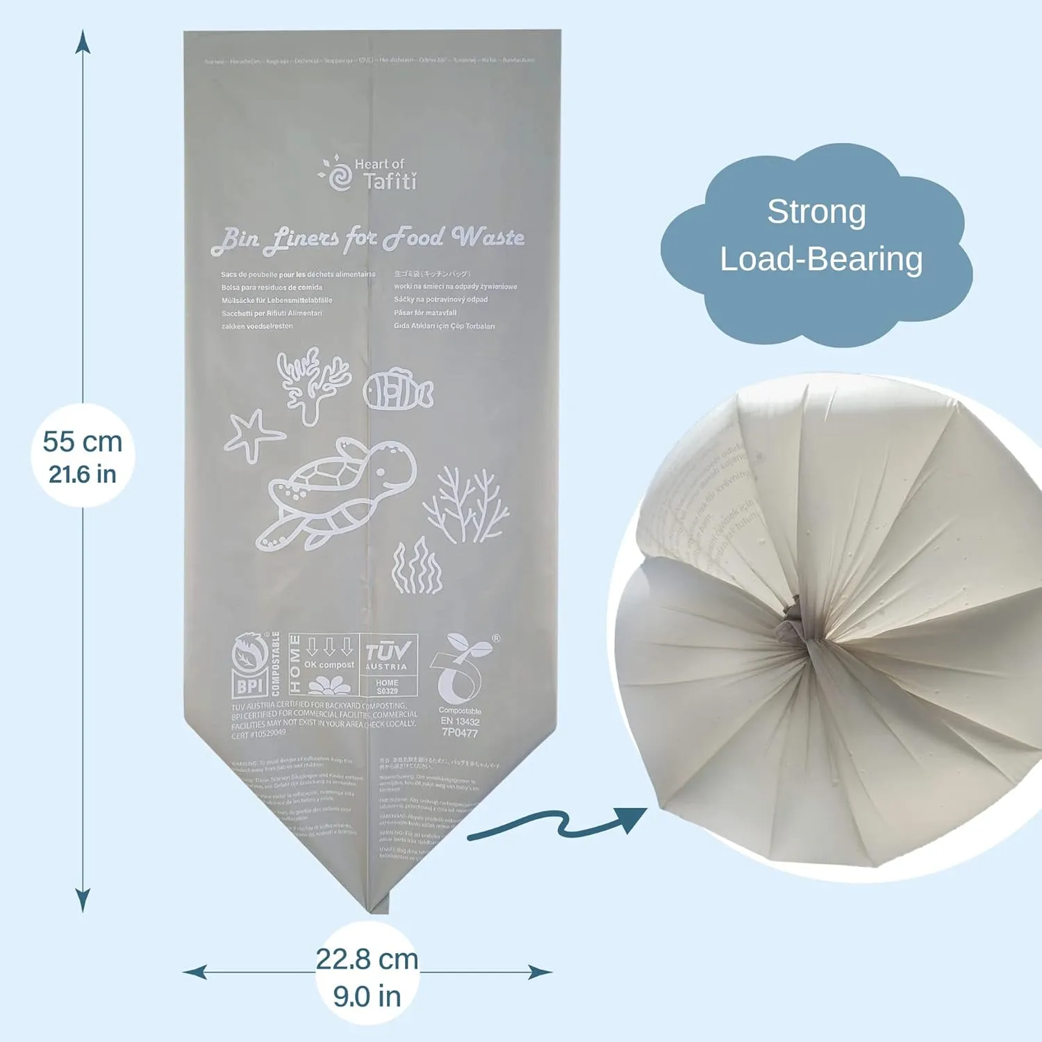 4 Gallon Biodegradable Trash Bags, Compostable Small Garbage Bags for Bathroom Bedroom Office Kitchen Trash Can, US BPI ASTM D6400 Certified, Extra Strong, Unscented, 200 Count