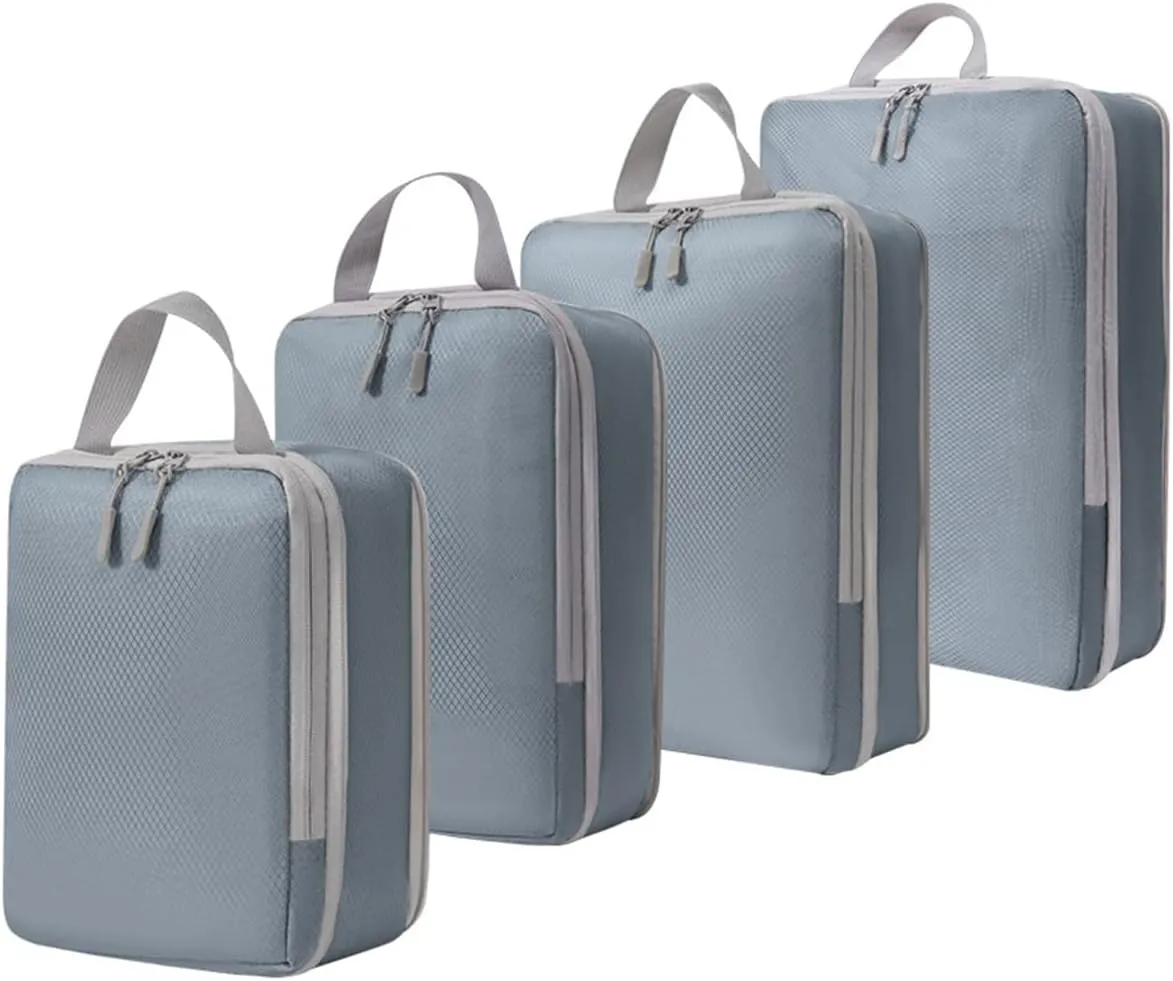 4 PCS Compression Packing Cubes for Suitcase Travel Luggage Organizer Bags Set Packing Organizers Compression Suitcase Bag Travel Essential Bag