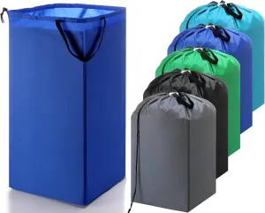 5 Pack Washable Travel Laundry Bag with Handles and Drawstring 27.5 x 34.5 Inch Nylon Laundry Bag Dirty Laundry Sack Fit Laundry Basket or Clothes Hamper for Traveling Clothes Storage