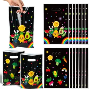 50pcs Fruit Party Favor Bag for Birthday, Summer Fruits Party Favor Goodie Bag, Tropical Watermelon Strawberry Pineapple Plastic Gift Bags for Teen Dancing Luau Holiday Decorations Supplies