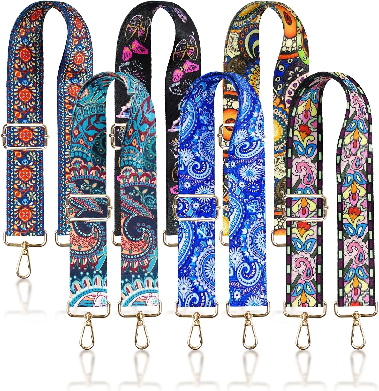 6 Pieces Purse Straps Replacement Crossbody Straps for Purses 1.5 Inches Purse Strap for Handbags Shoulder Strap
