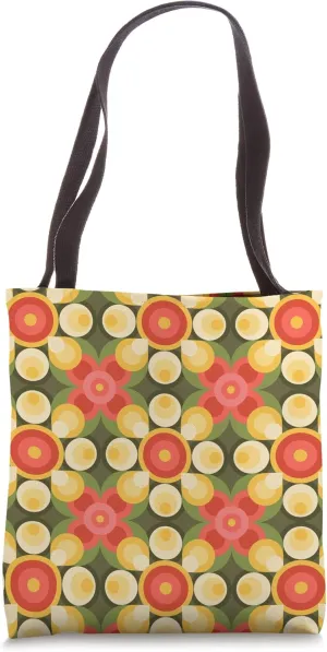 60s 70s Flower Fashion Pattern Indie Retro Aesthetic Style Tote Bag