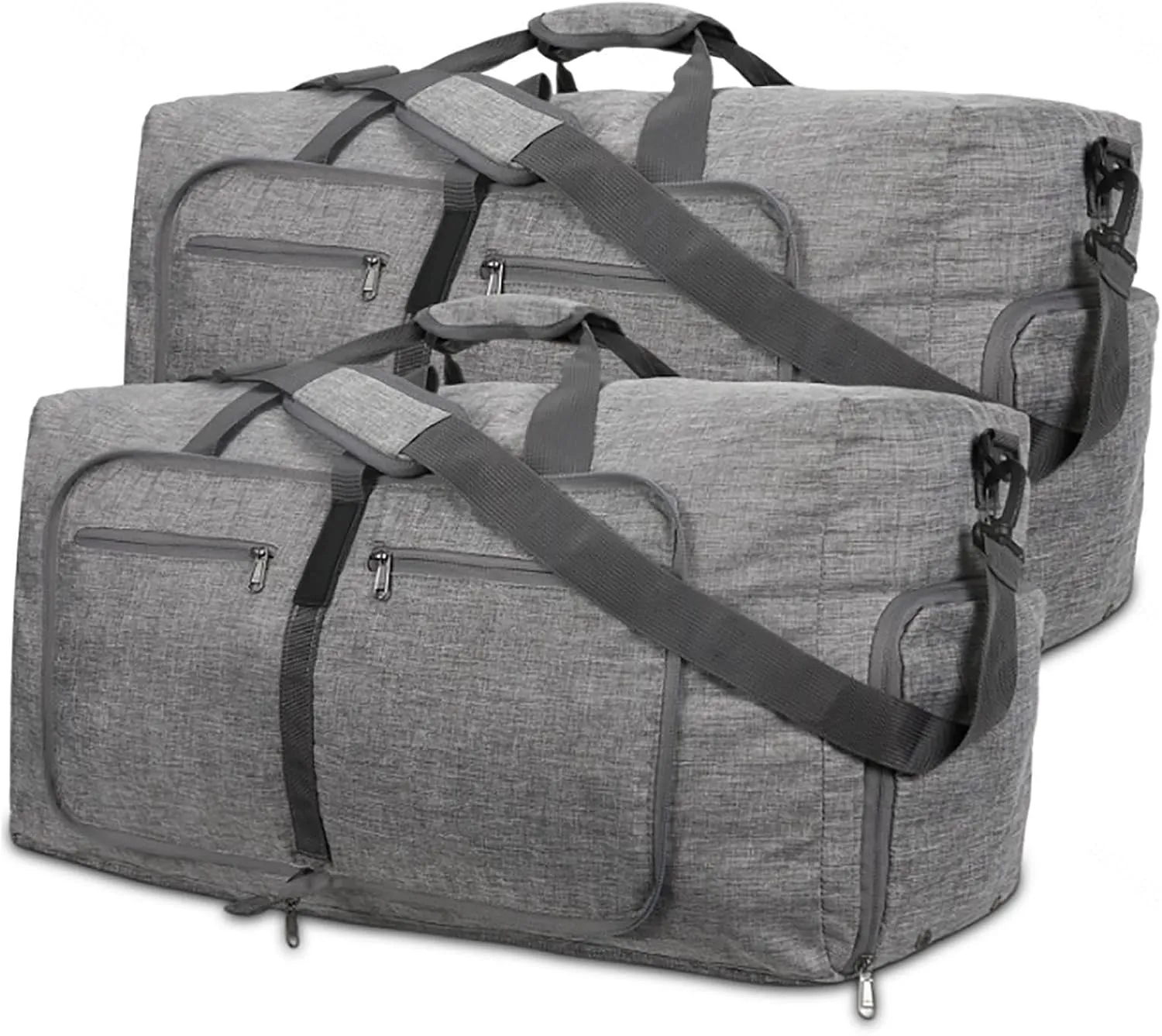 65L Large Foldable Travel Duffle Bag,Weekender Bag with Shoes Compartment and Adjustable Strap,Waterproof Duffel Bags for Men Women,E